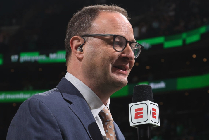 Adrian Wojnarowski comments from the floor of the arena